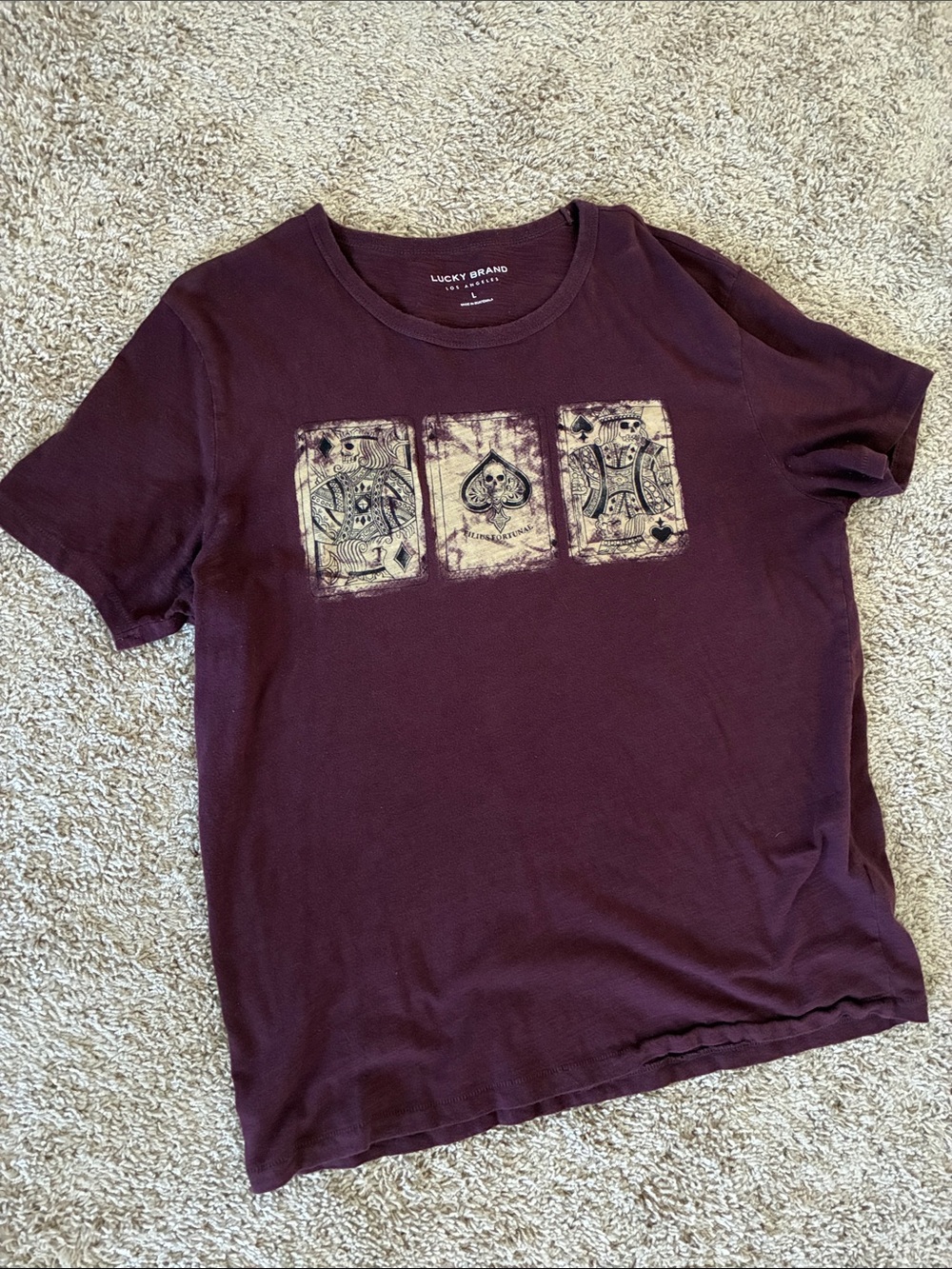Lucky Brand Men’s Maroon Graphic Short-Sleeve Tee
